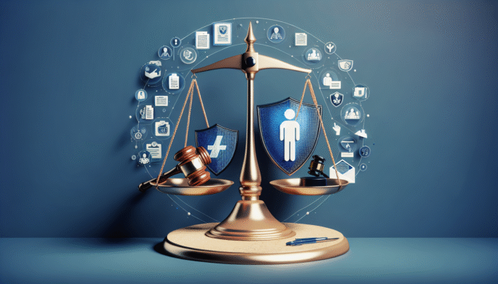A balanced scale and shield protecting a person, symbolizing state laws against predatory payday loans, with legal documents and a gavel.