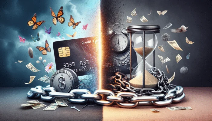 Credit card with low interest and flexible limit versus payday loan with high fees and short repayment period.