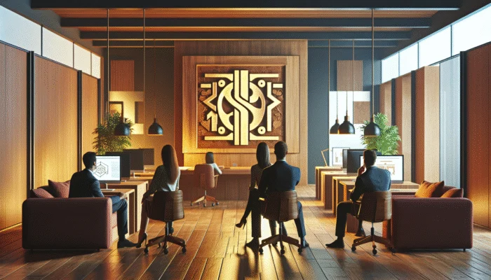 A diverse group reviewing income guidelines on a computer in a cozy office, with Mississippi's emergency cash assistance logo visible.
