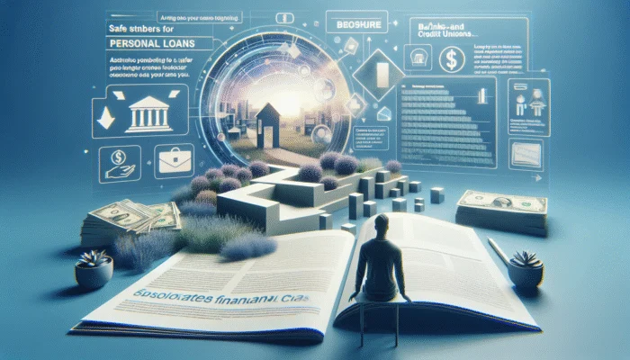 A person at a desk, relieved, exploring safer loan options from banks and credit unions.