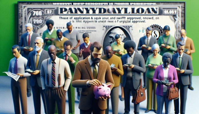 Payday loan ads on social media and search engines targeting Mississippi users, showing urgency for financial help.