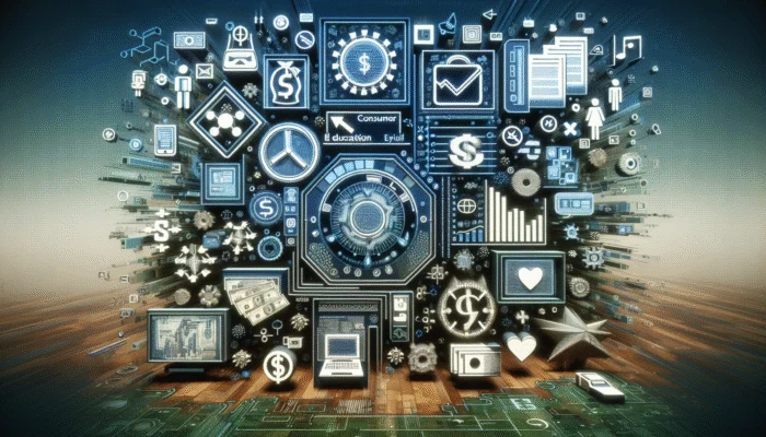 Futuristic Mississippi payday loan ad, digital marketing, social media, consumer education, evolving regulations.