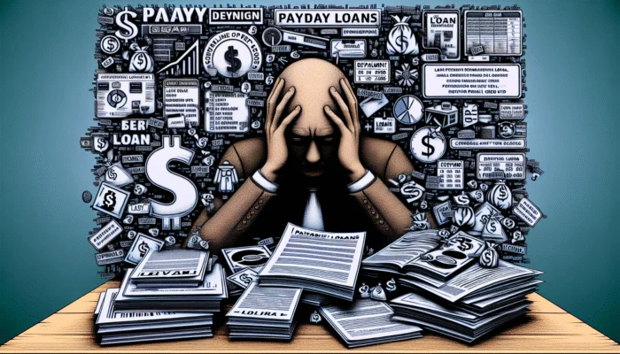 A person in Mississippi reviewing legal documents and financial charts to understand payday loan regulations and rebuild credit.