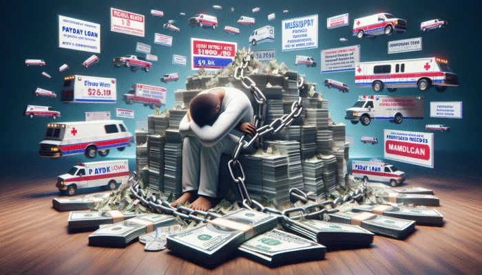A Mississippi resident trapped by payday loan bills and high interest rates, amidst urgent expenses.